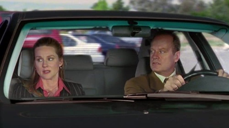 Charlotte and Frasier in a car