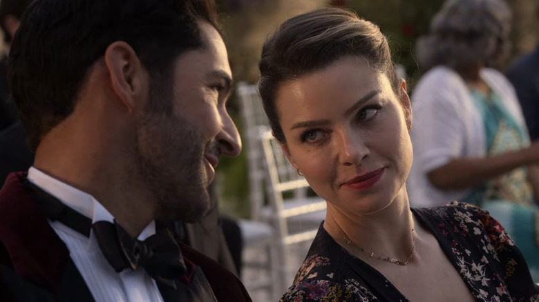 Lauren German and Tom Ellis in Lucifer