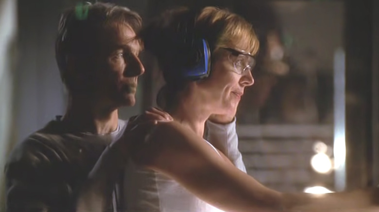 Mark Harmon and Allison Janney in The West Wing