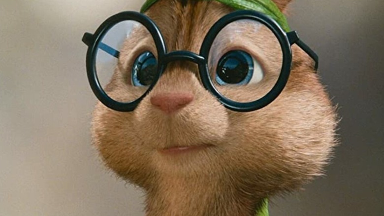 Simon the Chipmunk stares