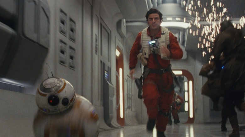 Poe Dameron and BB-8 running