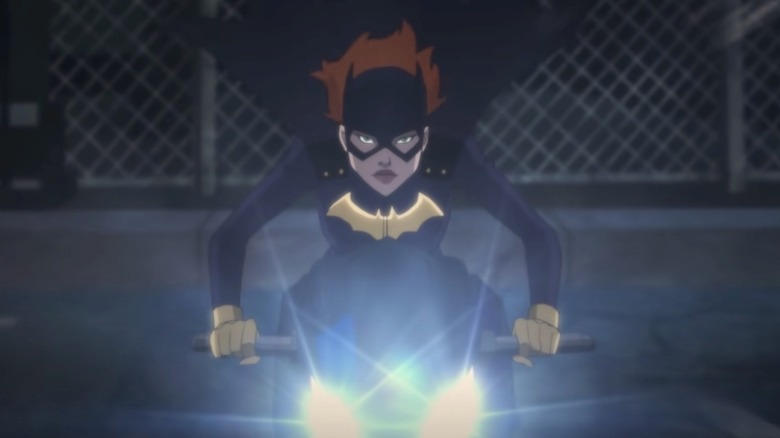 Batgirl riding motorcycle