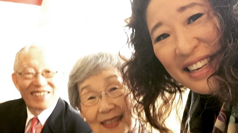 Sandra Oh with her parents