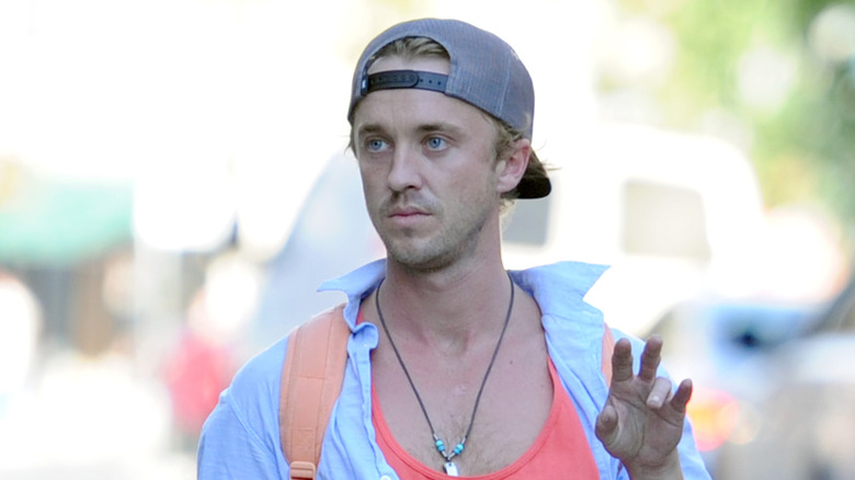 Tom Felton skateboarding