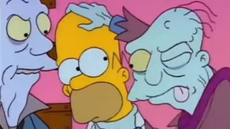 Zombies checking Homer's brain