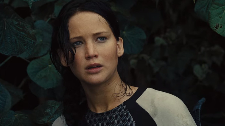 Katniss with a confused expression