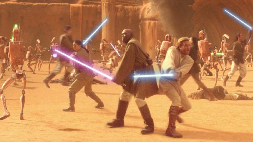 Samuel L. Jackson and Ewan McGregor in Star Wars: Attack of the Clones