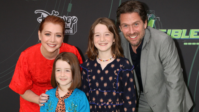 Alyson Hannigan with her family