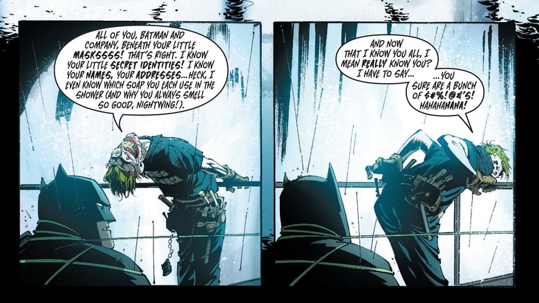 The Joker taunting Batman