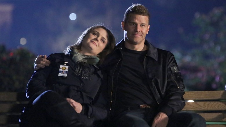 Bones and Booth sit together