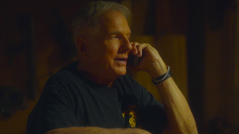 Gibbs talking on phone on NCIS