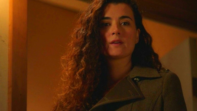 Cote de Pablo looking serious