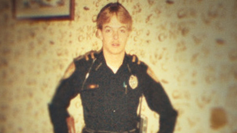 Joe Schreibvogel in cop uniform