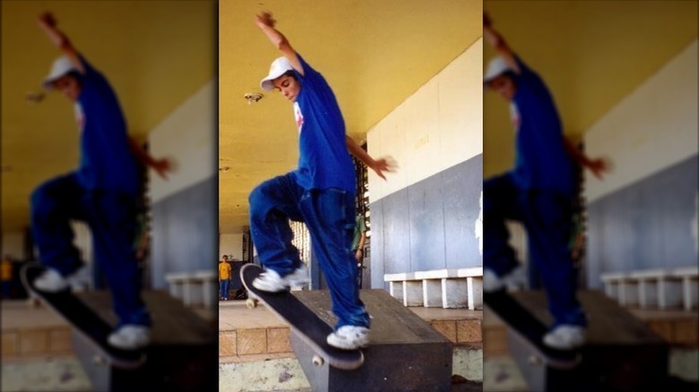 Young Luis D. Ortiz skateboarding