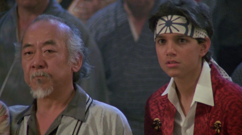 Pat Morita as Mr. Miyagi and Ralph Macchio as Daniel LaRusso in The Karate Kid 2