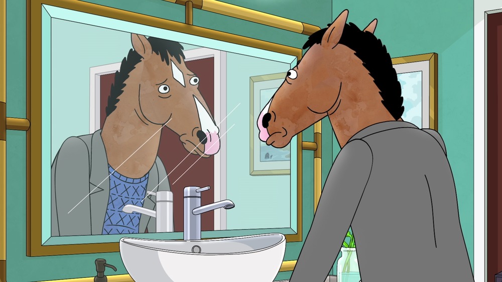 BoJack Horseman looking in mirror