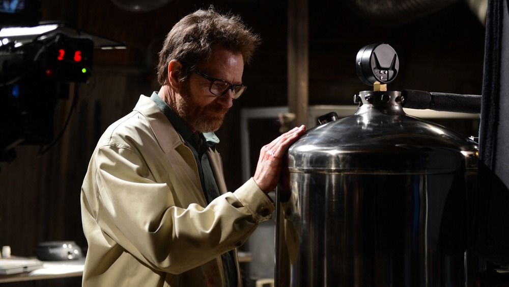 Walter White with lab equipment