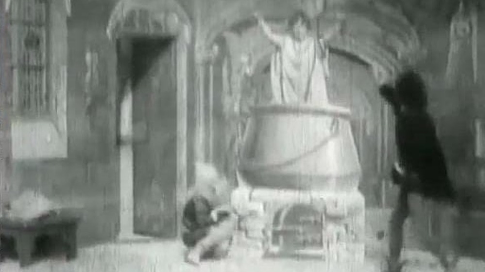 The Devil conjures a woman from his cauldron in Le Manoir du Diable