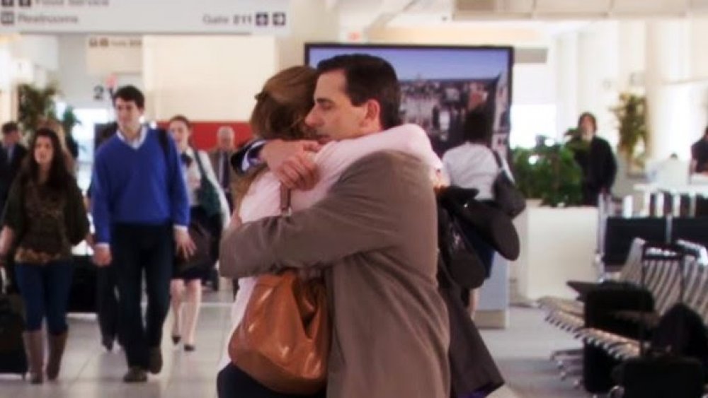 Jenna Fischer and Steve Carell in The Office