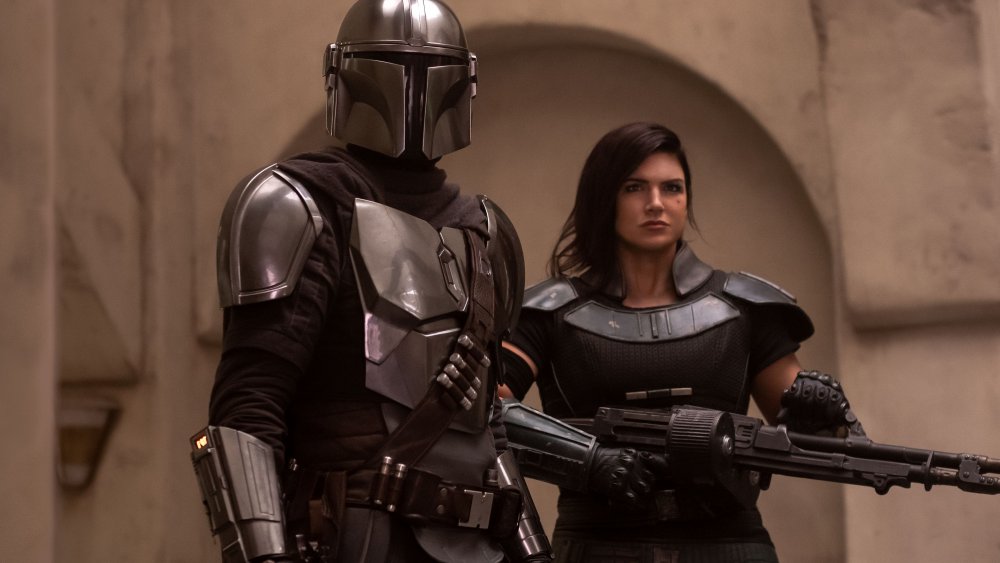 Gina Carano as Cara Dune and The Mandalorian portrayed by Pedro Pascal