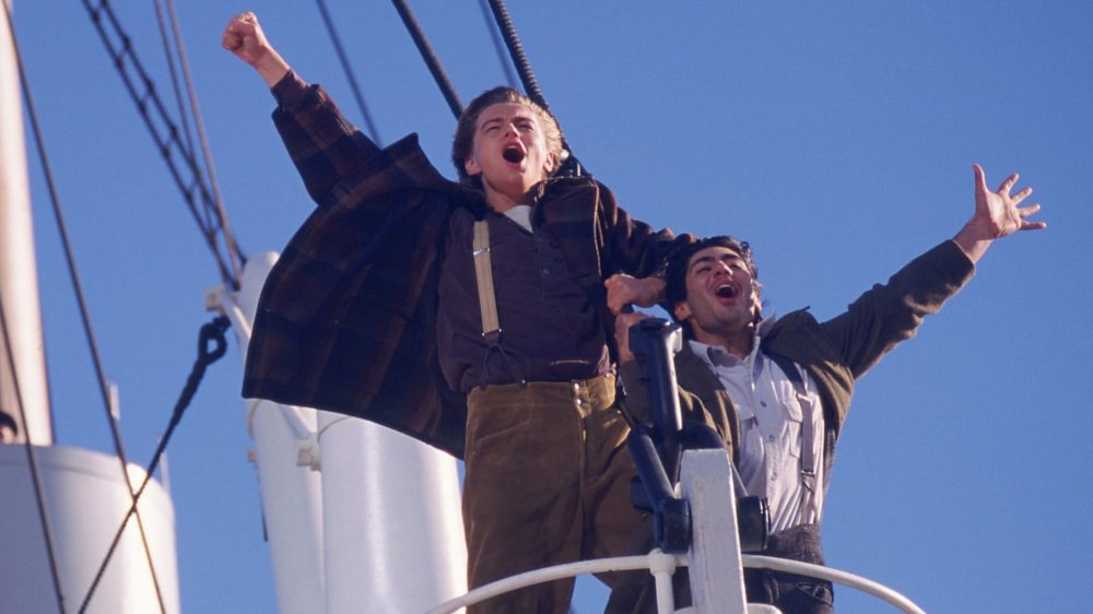 Leonardo DiCaprio as Jack and Danny Nucci as Fabrizio in Titanic