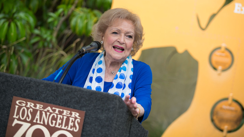 Betty White speaking at LA Zoo event