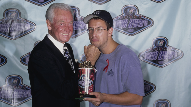 Bob Barker and Adam Sandler with their MTV movie award