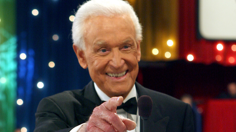 Bob Barker smiling and pointing