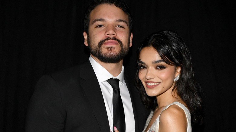 Rachel Zegler and Josh Andrés Rivera smiling