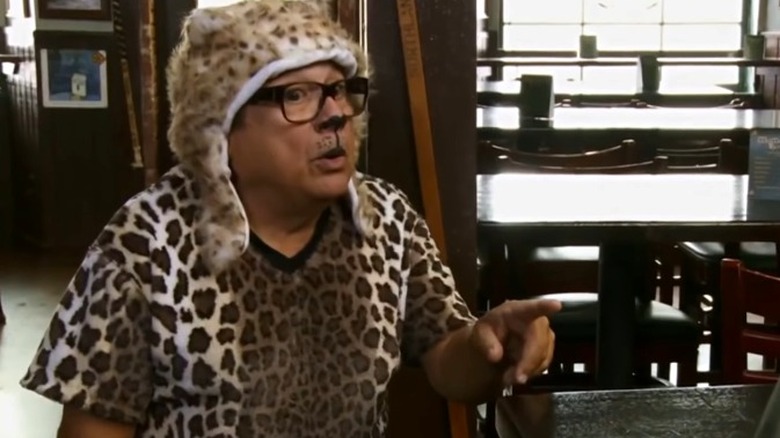 Frank Reynolds leopard suit