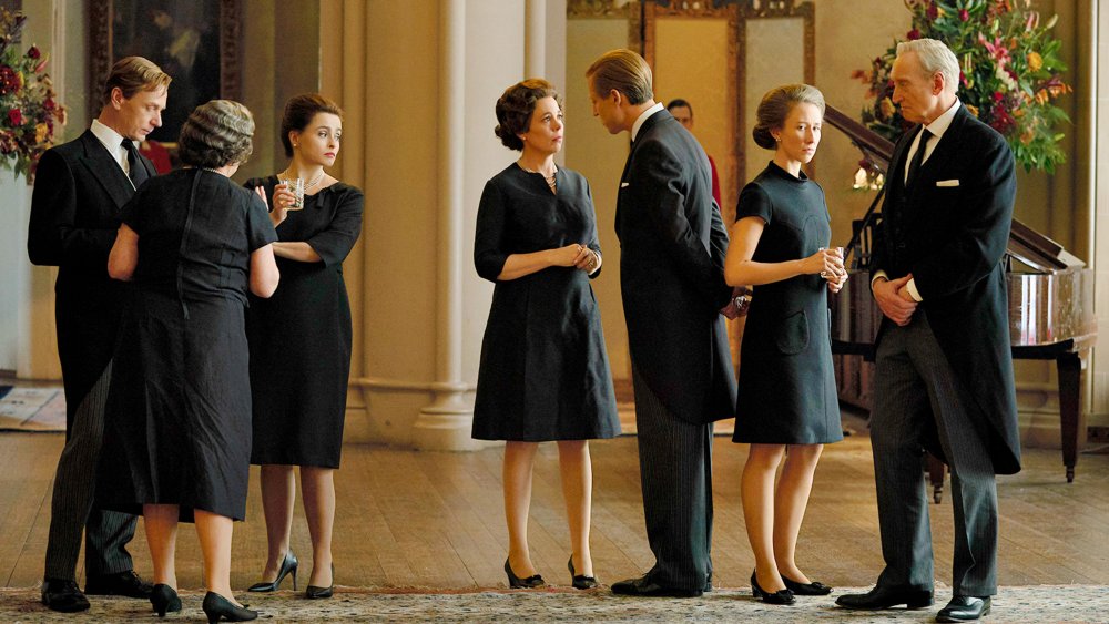 Olivia Colman as Queen Elizabeth II and cast on The Crown season 3