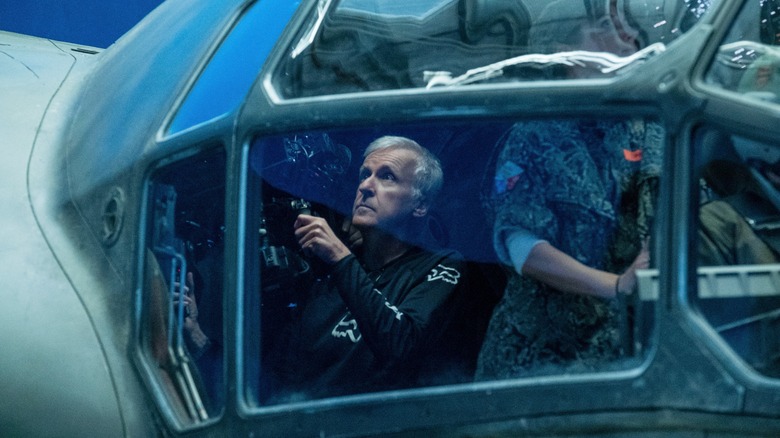 James Cameron working on the set of Avatar: The Way of Water