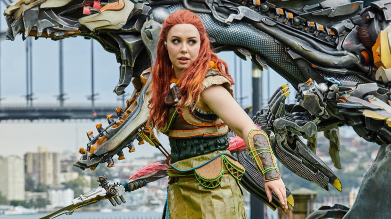 Ataraxy cosplaying as Aloy, looking cautious