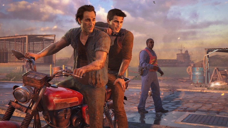 Drake Brothers on bike Uncharted 4