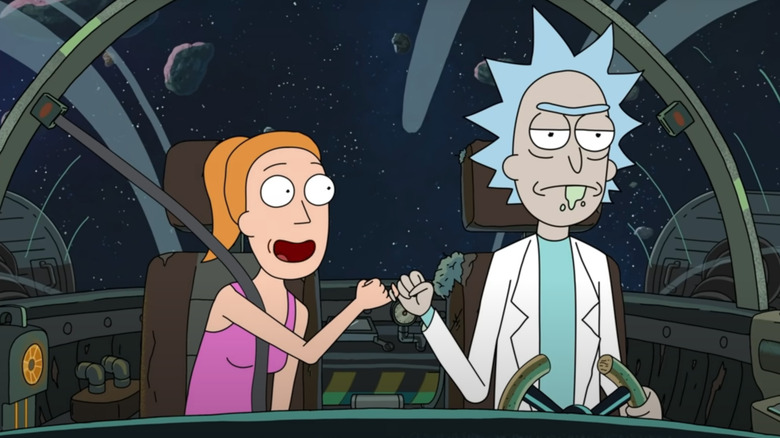 Rick and Summer pinky swear