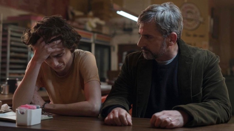 Timothée Chalamet and Steve Carell in Beautiful Boy