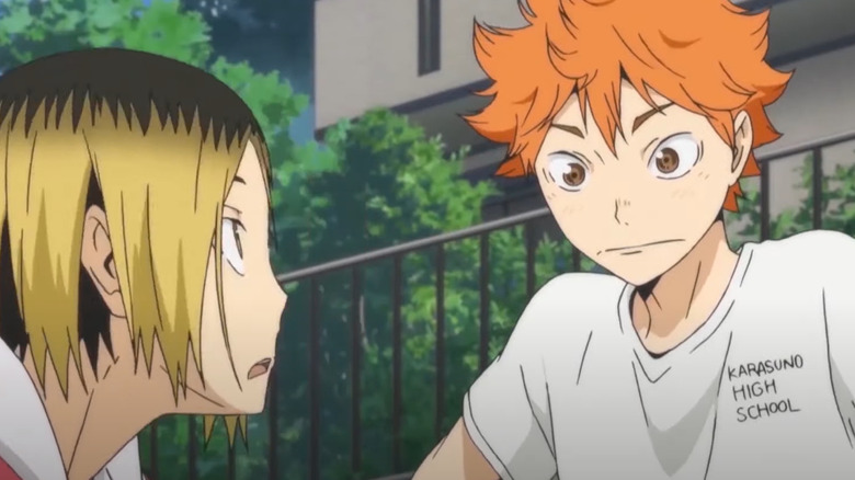 Kenma and Hinata talking