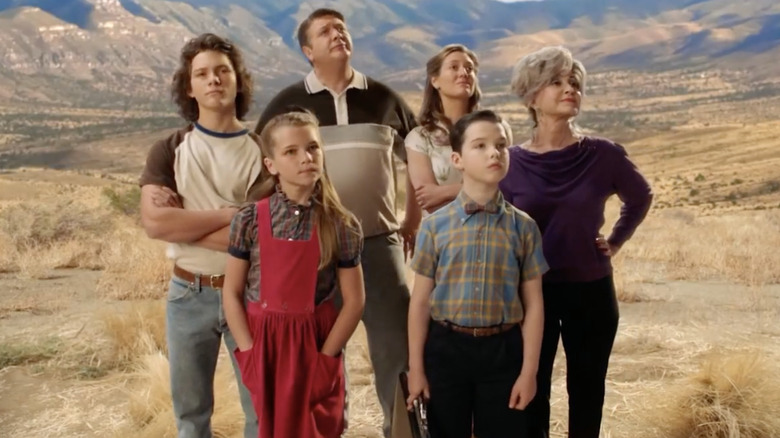 Young Sheldon cast posing in credits