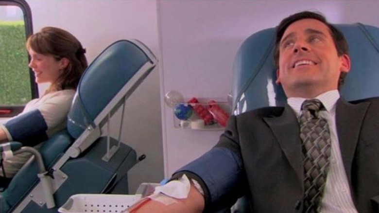 Michael Scott donating blood 