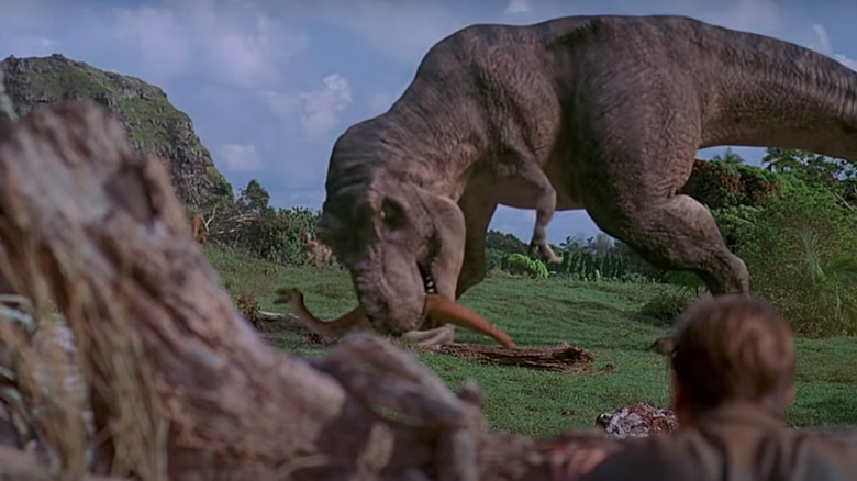 T-Rex eats feasts on another dinosaur