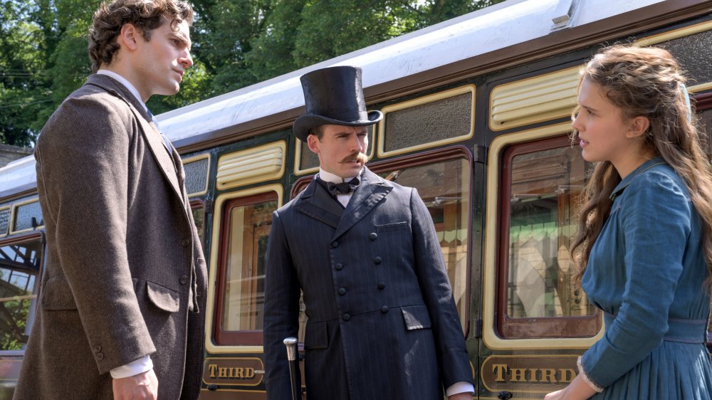 Henry Cavill, Sam Claflin, and Millie Bobby Brown in Enola Holmes