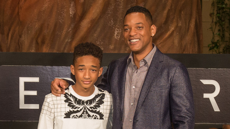 Jaden Smith and Will Smith at After Earth event