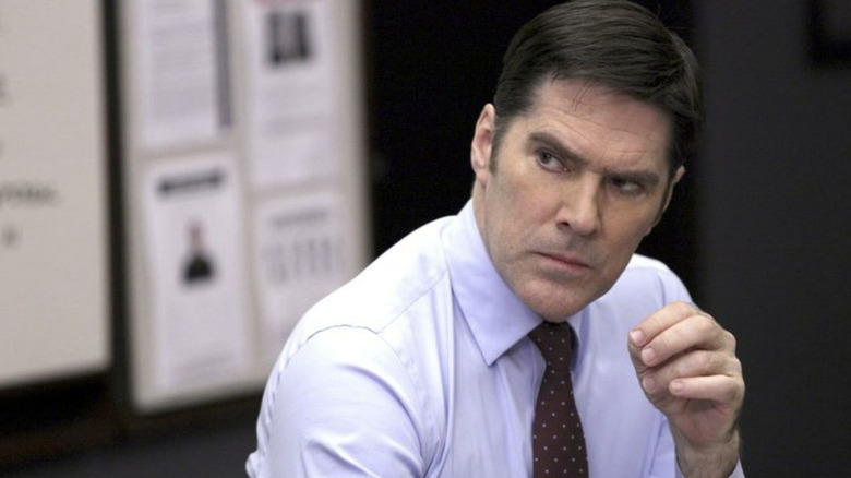 Hotch looking stern