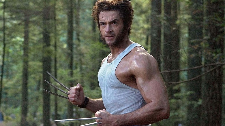 Hugh Jackman with claws out