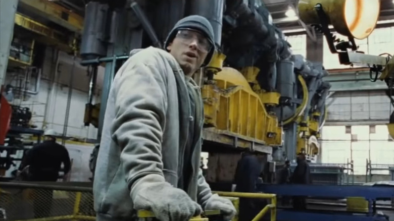 Eminem working in a factory