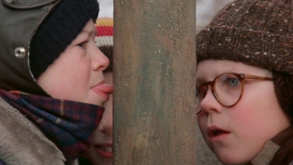 The frozen pole scene, from A Christmas Story