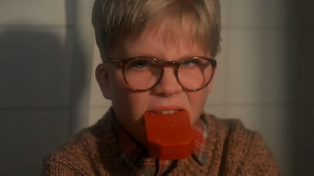 Peter Billingsley as Ralphie Parker eating soap in A Christmas Story