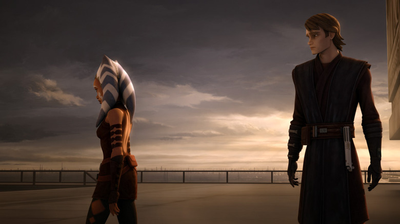 Anakin watching Ahsoka leave