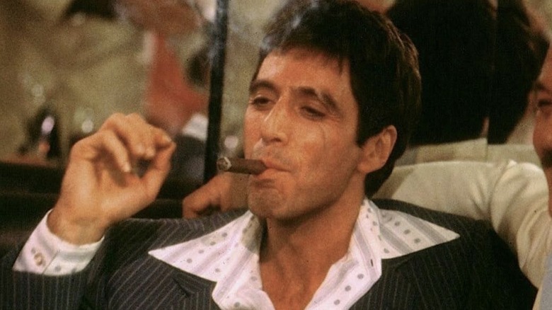 Al Pacino as Scarface smoking