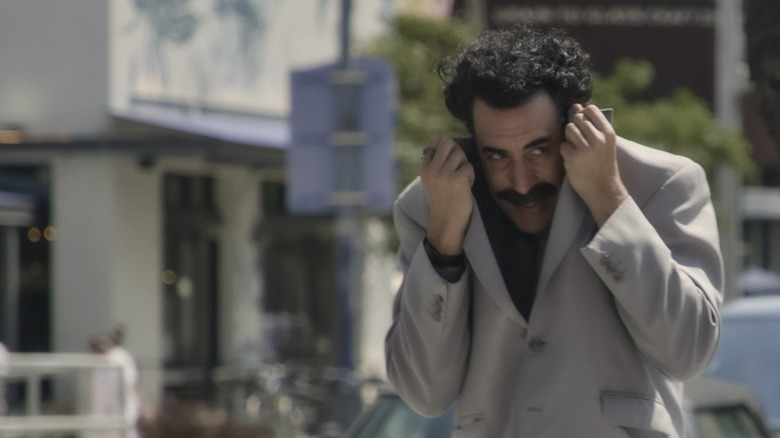 Sacha Baron Cohen trying to hide from the public Borat